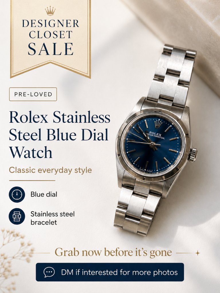 Rolex Oyster Perpetual Blue Dial Watch